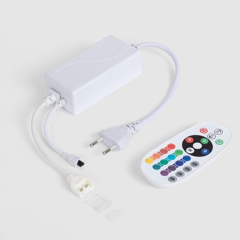 Controller per striscia LED RGB 220 V WCOB in silicone flessibile con telecomando a infrarossi Bianco