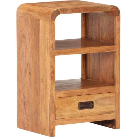 Table de Chevet, Table de nuit, pour Chambre Salon Couloir, 40x30x60 cm Bois d'acacia massif OIB5274E (1/5)