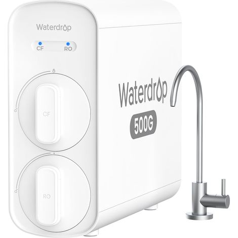Waterdrop G5P500 Reverse Osmosis Water Filter, NSF/ANSI 372 Certified, 7 Stage Reverse Osmosis System, OI 500G Water Filtration System, 2:1 Pure Drain, Reduces TDS PFAS, BPA Free