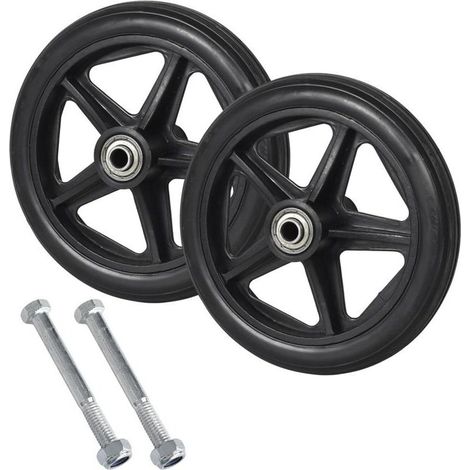 Lot de 2 roues de rechange solides pour fauteuil roulant, roues avant de fauteuil roulant, roues de rechange solides de 15 cm (1/4)
