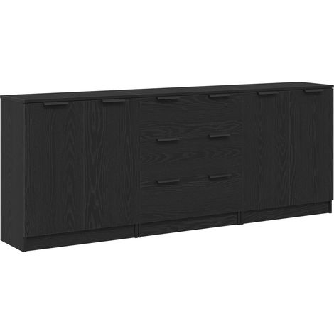 Maison Exclusive - Buffet 3 pcs Chêne noir 180 x 30 x 70 cm Bois d'ingénierie