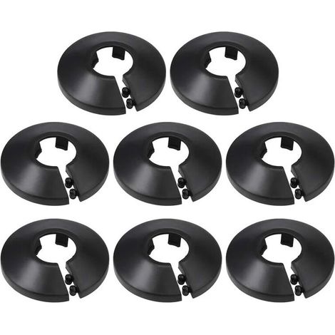 Copritubo decorativo da 16 mm in PP, rosetta per radiatore, copritubo per acqua, nero, 8 pezzi