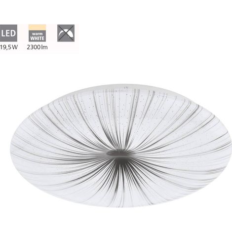 Plafoniera Applique Nieves Led Bianco Decoro Bianco E Argento Eglo (1/5)