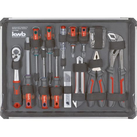 Caja de herramientas kwb Set 80 piezas aluminio compacto elegante