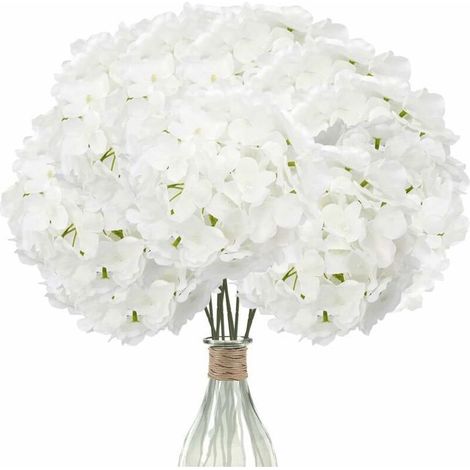Lot de 12 Hortensias Artificiels en Soie, Décoration pour Mariage, Bureau et Fêtes ENEVAOCT (1/5)