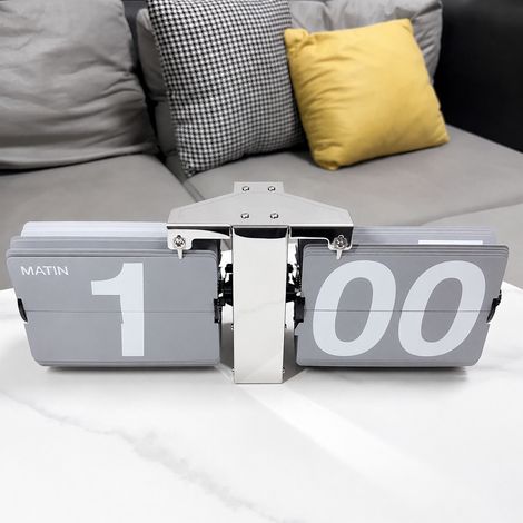 Horloge à rabat mécanique rétro en métal 12 pouces volets gris gris 300 g – Livraison gratuite