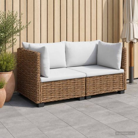 vidaXL 2 uds. Conjunto de Lounge de Ratán con Cojines GENDT Natural (1/5)
