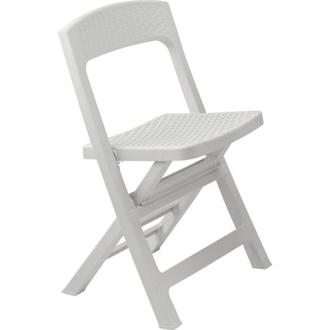 Sedia da Esterno Sanzeno, una Sedia, Pieghevole Made in Italy, Colore Seduta Bianco, Bianco