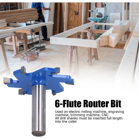Holzfräser, 6-Zahn-T-Nutfräser, T-Nutfräser mit Schaft, verlängerter Schaft, 1/2-Zoll-Schaft. (1/5)