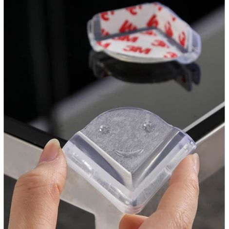 Protection coin de table,Protections d'angles transparents,Bébé Protecteurs d'Angle de Sécurité,Doux Coin de Table,Sourire,12pcs (1/4)