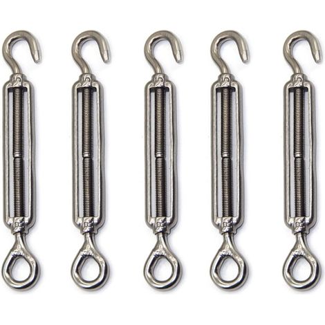 5pcs M4 Cable Tensioner 304 Stainless Steel Adjustable Fence Tensioner for Clothesline Garden Fence (1/3)