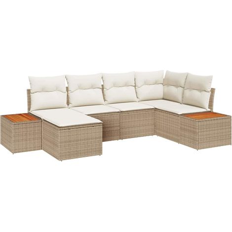 Maison Exclusive - Gartensofa-set mit Kissen 7 pcs Beige und Crem