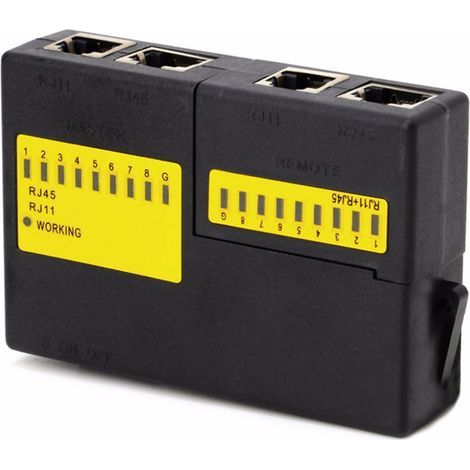 Testeur de câble réseau RJ45 RJ11 RJ12 UTP LAN, outil de mise en réseau, batterie non incluse, noir (1/5)