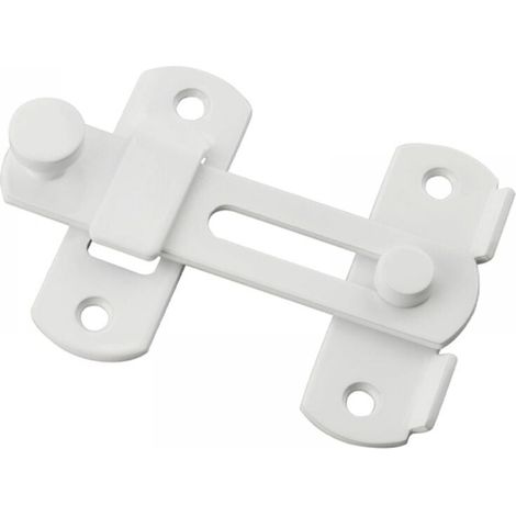 Loquet de porte basculant robuste, serrure de sécurité coulissante pour grange, clôture en bois, blanc (petit modèle) (1/4)