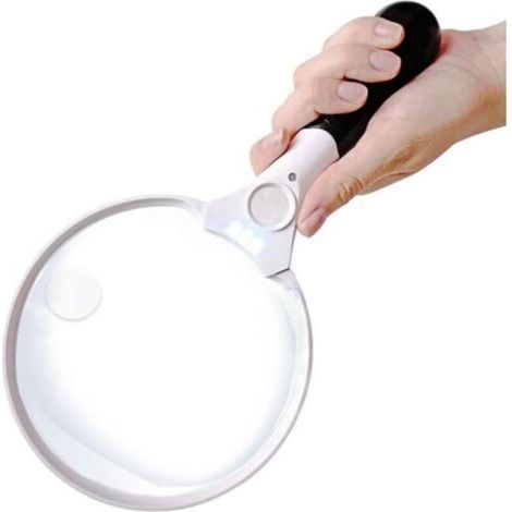 Große Lupe mit LED-Licht – Beste beleuchtete Riesenlupe zum Lesen, Erkunden, Untersuchen, für Weltkarten, Zeitungen und Schmuck.