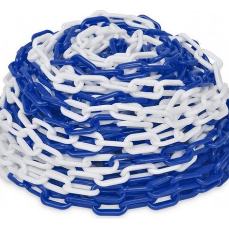 Chaîne plastique de délimitation et signalisation.- Bleu et blanc -