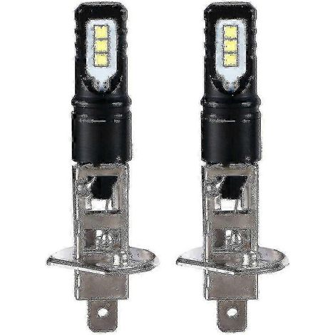 2 ampoules de phares LED H1 6000K 6000LM blanc ultra-brillant, kit de conversion feux de route/croisementJC (1/3)