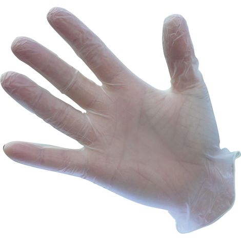 Einweg-Vinylhandschuhe, puderfrei, farblos, Größe L - Größe 9