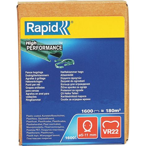 Rapid VR22 Fence Hog Rings Pack 1600 Green Boxed