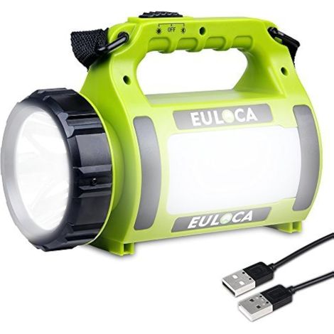 Lanterne LED Rechargeable, Dimmable, Lampe Torche pour Eclairage Extéieur, IPX4 Étanche, Spot pour Randonnée,Camping, Bivouac, Maison, Bricolage, avec Câble USB (1/5)