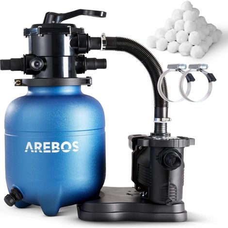 AREBOS Sistema de Filtrado de Arena con Bomba de 350 W Sistema de Filtrado