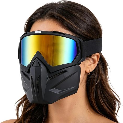 Lunettes de protection anti-buée détachables pour la moto, le soudage, le quad, le motocross, les sports de plein air, le travail, le cyclisme, le golf et la construction. (1/5)