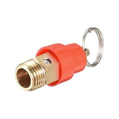 Válvula de seguridad para compresor de aire, válvula limitadora de presión G1/4 macho, ajuste de presión de 115 PSI, tapa roja, 1 unidad. (1/3)