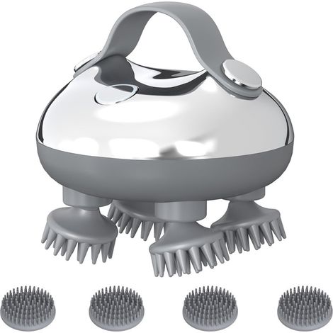 Appareil de massage de la tête avec 3 modes de pétrissage–Appareil de massage de la tête étanche IPX7 avec 8 picots pour un nettoyage en profondeur,appareil de massage corporel pour soulager le stress (1/5)