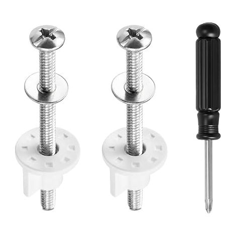 Toilet Seat Fixing Kit, Toilet Seat Fixing Screws - 80mm Stainless Steel Bolt with 4mm Screwdriver for Toilet Seat Fixing 14-18mm (1/5)