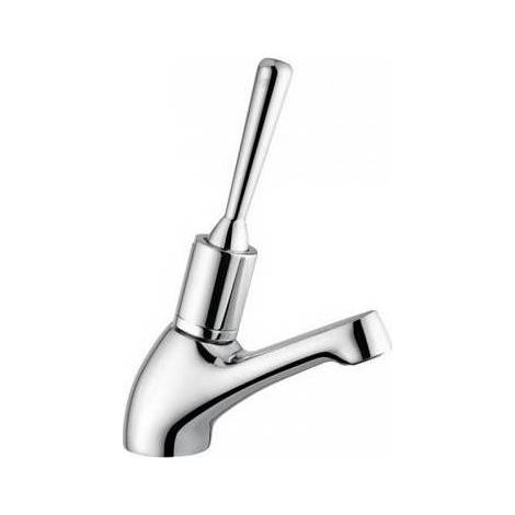 ROBINET DE LAVABO À MINUTERIE AVEC LEVIER ANTIDÉVISSAGE Dimensions : Chrome