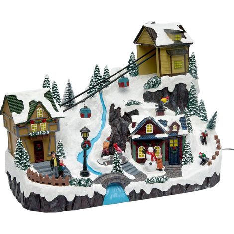 Village de Noël lumineux téléski animé et musical 17 LED sur secteur - Atmosphera créateur d'intérieur (1/2)