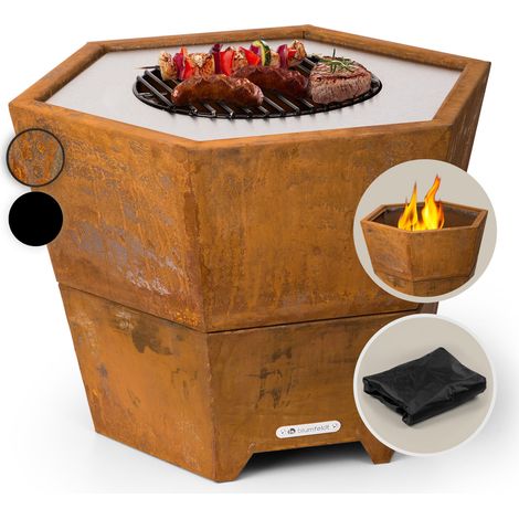 Blumfeldt Hekla - Braciere 2 in 1 con funzione grill, 60 cm di diametro, struttura resistente all'acqua e al gelo