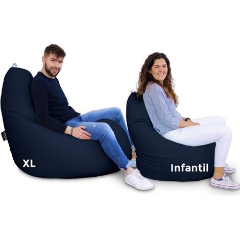 Pouf Poire Relax Similicuir Marine Enfant Marine