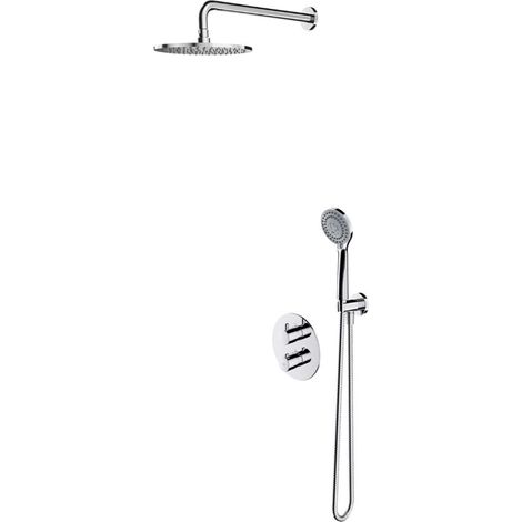 OMNIRES Y - Set de douche avec thermostat encastré, corps d’encastrement, diamètre 25 cm, 5 jets, chrome SYSYT05CR (1/2)