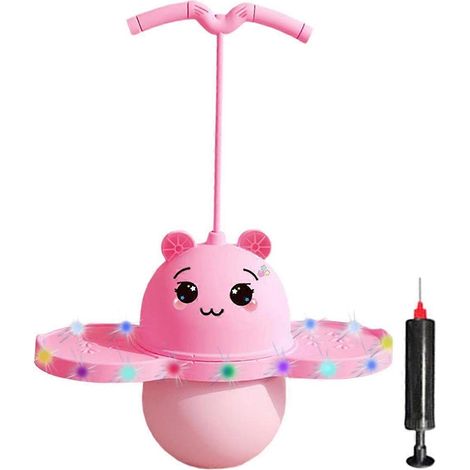 Pogo-Ball mit Griffbrett, Hüpfball, rosa