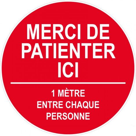 TOPCAR - Disque 'Merci de patienter ici' spécial sol - diamètre 450 mm - rouge - 4007250
