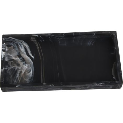 Plateau rangement en silicone incassable pour bijoux clés bouteille savon salle de bain marbre noir comptoir évier 1 pièce (1/5)