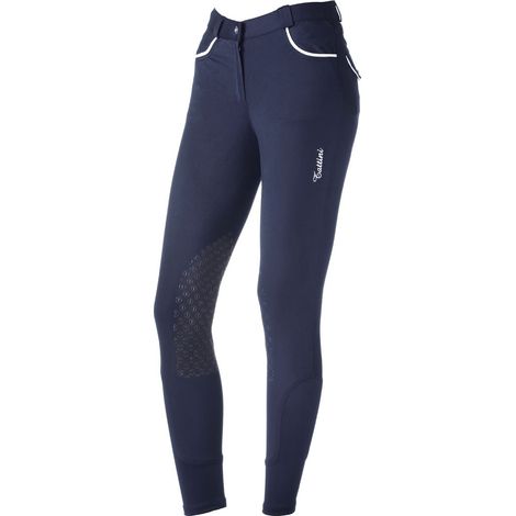 Pantaloni da equitazione donna modello Peonia in tessuto tecnico microfibra con grip al ginocchio ed elastico alla caviglia: 46, Bianco (1/4)