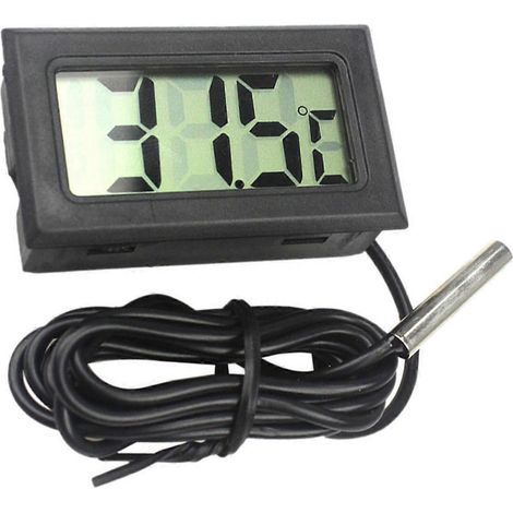 Digitales Thermometer mit Display, schwarzes ABS-Gehäuse, präzises und stoßfestes elektronisches Wassertemperaturmessgerät