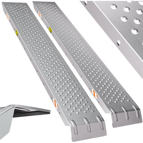 Deuba – Rampes de chargement en acier galvanisé 160 cm – Lot de 2 – Charge max. 200 kg par rampe – Surface antidérapante perforée