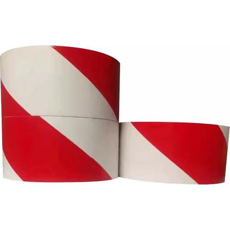 Ruban adhésif de signalisation - 4 cm x 15 m par Rouleau - pour Le marquage au Sol/sécurité - Rayures Rouge et Blanc (1/3)