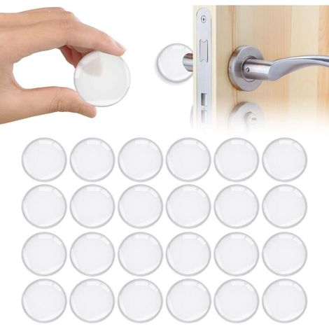 Selbstklebende Türstopper, 24 Stück, zur Wandmontage, selbstklebende Silikon-Türstopper mit starker Klebekraft, Türstopper für Schrank-, Küchen- und Bürotüren (1/4)