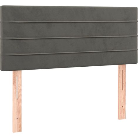 Cabecero accesorio para dormir mueble de dormitorio 90 x 5 x 78/88 cm tela terciopelo gris oscuro TDL0203161