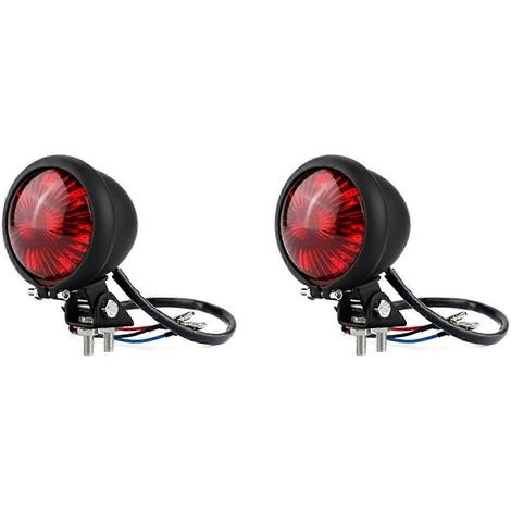 feux arrière LED pour moto, feu stop, style Bobber, Chopper, Cafe, noir (1/5)