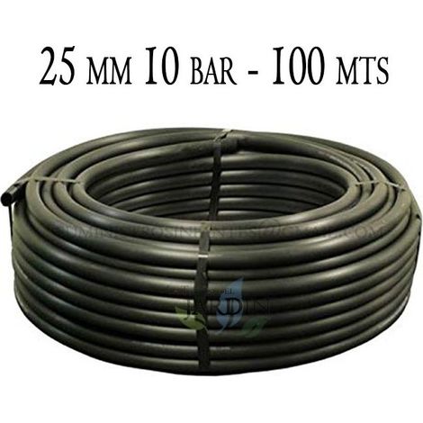 Suinga – Tube en polyéthylène 25 mm – Tuyau d'irrigation 100 mètres – Pression 10 bar – Résistance UV – Flexibilité pour terrains accidentés