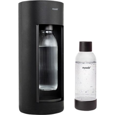 Mysoda Glassy GL004F-B-FR Wassersprudler Schwarz Holzdesign