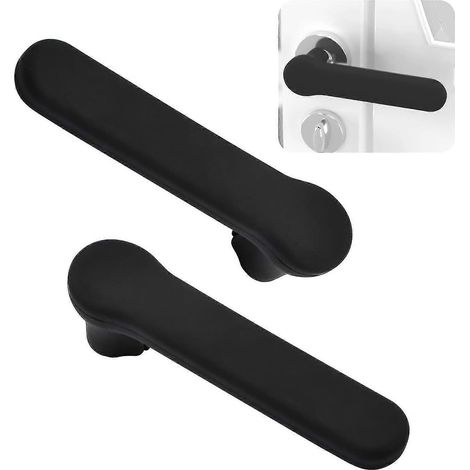 Protections de poignées de porte, lot de 2, noir mat, en silicone, antistatiques, pour portes plates et carrées. (1/5)