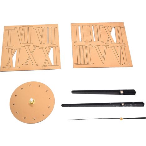 Horloge murale silencieuse sans cadre DIY, design minimaliste pour salon et bureau, horloge acrylique dorée romaine (piles non incluses) (1/5)