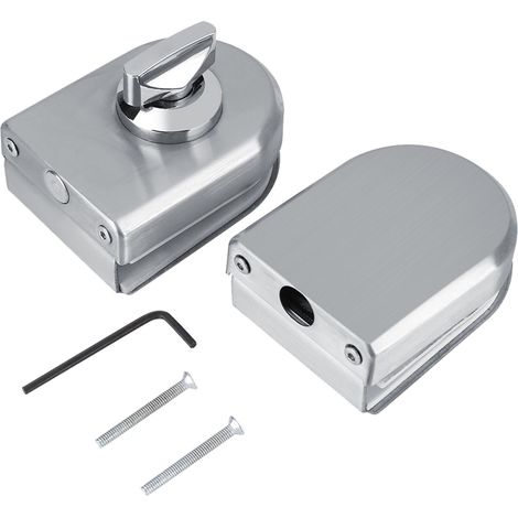 Serratura per porta in vetro, serratura per armadietto di servizio in vetro e porta con corpo in acciaio inox, porta scorrevole in vetro per casa e bagno.