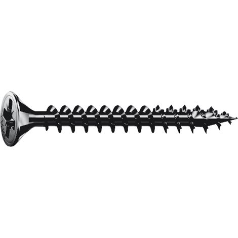 MACO RUSTICO Spanplattenschraube Senkkopf 4,5 x 25 mm, Stahl verzinkt schwarz (1/2)